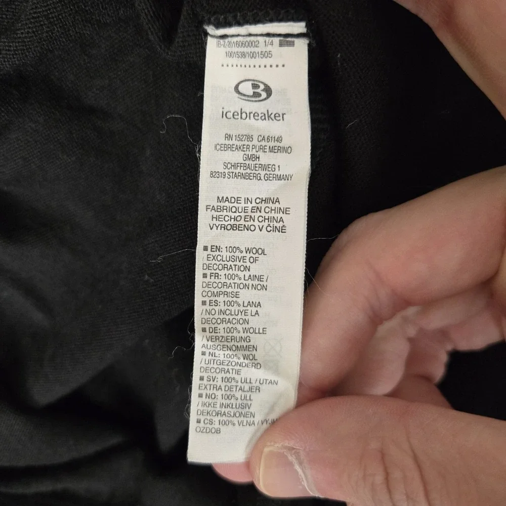 Icebreakers Pants Mens 2XL Black Merino Wool Baselayer BodyFit 260Thermal
